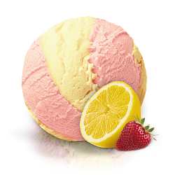 «MOROZPRODUCT» lemon-strawberry with layers of creamy sorbet in ditches